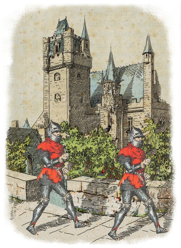 Soldados marcando el paso alrededor del palacio real